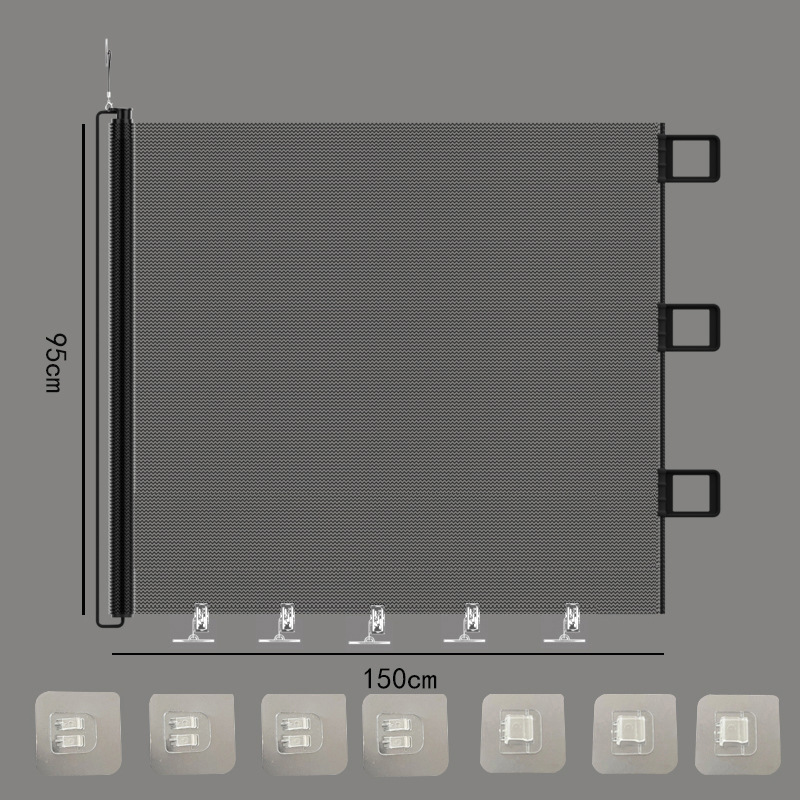 150*95cm regular black-pet retractable door rail