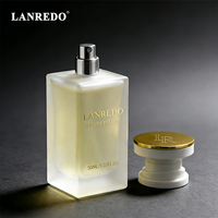 Vente en gros de flacons de parfum en verre givré vides, 30 ml, 50 ml, 100 ml, flacon de parfum carré en verre à sertir avec logo personnalisé