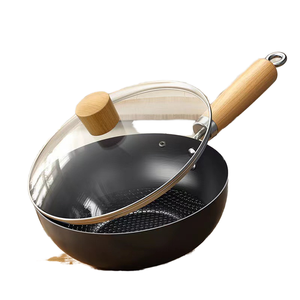 Poêle à frire antiadhésive et poêle à frire portable en acier inoxydable pour l'extérieur pour cuisinière à induction au gaz Woks - Product Image 4