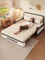 Sofá Cama Plegable de Doble Uso, Piel Sintética, Extensible, con Almacenamiento, Diseño Nórdico Moderno, para Apartamentos Pequeños, Sala de Estar, Sofá Doble