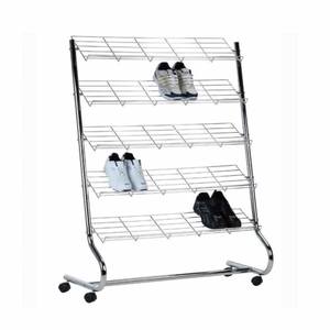 Étagères inclinées en fil métallique, porte-chaussures sur pied, plusieurs niveaux, support chromé pour chaussures - Product Image 1