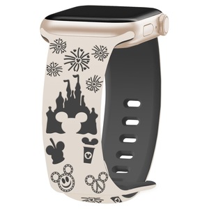 Cinturini in silicone bicolore con castello in rilievo compatibili con <span class=keywords><strong>Apple</strong></span> <span class=keywords><strong>Watch</strong></span> Series 8/7/Ultra 3 4 5 6 <span class=keywords><strong>SE</strong></span> - Product Image 3