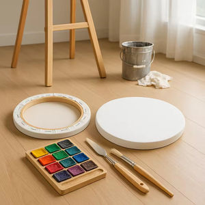 Bulk Cheap Round MDF <b>Frame</b> Painting <b>Canvas</b> SHENGCHENG Brand 280g White Blank Stretched Custom Sizes 10-60cm Artist OEM Available - Product Image 4