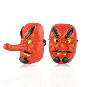 Máscaras Tengu de Nihon Kabuki, Máscaras Prajna, Máscaras de <span class=keywords><strong>Samurai</strong></span> Japonesas, Máscaras Tengu de Plástico Rojo - Product Image 1