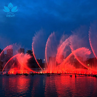 Fontaine d'eau SS304 avec jets de ventilateur LED multicolores programmables, installation facile pour projets de tourisme fluvial