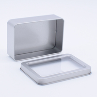 Boîte d'emballage en étain personnalisée Boîte rectangulaire en métal avec fenêtre