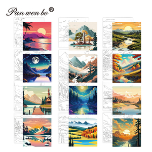 Panwenbo fabbrica stampato tela Pre stampata bambini pittura per artista 8X8 pollici Pre-disegno su tela per <span class=keywords><strong>dipingere</strong></span> per adulti - Product Image 2