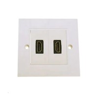 Adaptador de Pared de 2 Puertos para Audio y Video, Chapado en Oro 2.0, ABS, 86x86mm, 4K 60Hz, Blanco, Enchufe UK