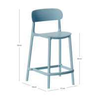 Tabouret de bar commercial contemporain en plastique avec repose-pieds moulé intégré pour hôtel, école, cuisine, café, usage intérieur - Vente en gros