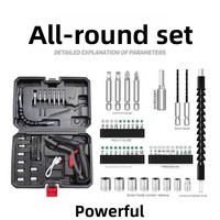 Perceuse-visseuse électrique multifonction transfrontalière FixCraft, kit d'outils avec mallette rigide, en acier à haute teneur en carbone, rechargeable au lithium pour