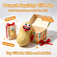 Mainan Fidget Squishy Kacang Lucu - PVC Lembut + Balok Bangunan, Mainan Pereda Stres untuk Semua Usia, Unisex, Permainan Sensorik