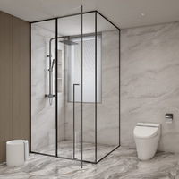 Pod Kamar Mandi Modular Prefabrikasi Keramik Modern Mewah Desain Tenda Safari Rangka Aluminium Alloy Ramah Lingkungan untuk Hotel Luar Ruangan