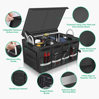 Organisateur de coffre de voiture portable imperméable avec couvercle pour boîte de chargement de voiture pour SUV camionnette