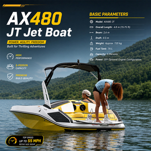 Lancha a motor <span class=keywords><strong>de</strong></span> 4.8m para 5 personas con torre <span class=keywords><strong>de</strong></span> wakeboard y cubierta <span class=keywords><strong>de</strong></span> EVA / Múltiples configuraciones disponibles / Los usuarios pueden configurar el motor <span class=keywords><strong>de</strong></span> forma independiente - Product Image 2