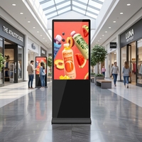 Kiosque tactile vertical d'intérieur sur pied 49/55/65 pouces, affichage numérique LCD Android pour centre commercial, magasin, hôtel et transport en commun