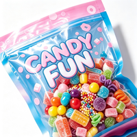 Op maat gemaakte 3-zijdig gesealde staande pouch, geurdicht, warmtegesloten plastic voedselverpakking voor snacks, snoep, suiker, voedselveilig.