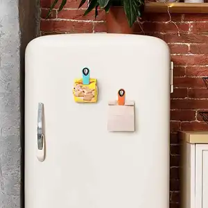 Clipe de papel magnético personalizado, clipe de saco de ímãs de refrigerador magnético de plástico com clipe de memória para escritório