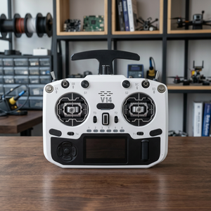Émetteur radio V14 EdgeTX ELRS 2000 mW, portée 16 km, contrôleur de drone FPV à cardan Hall, plastique jaune - Product Image 6