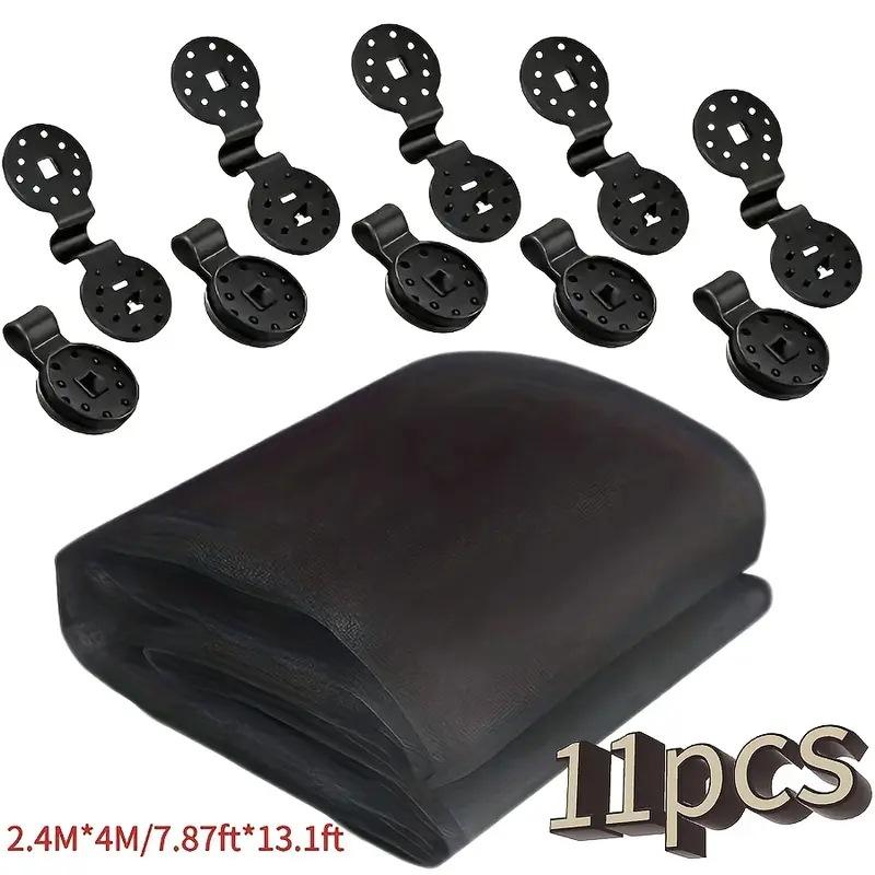 สีดำ 2.4 ม.* 4 ม. (7.87 ฟุต * 13.1 ฟุต) พร้อมคลิป