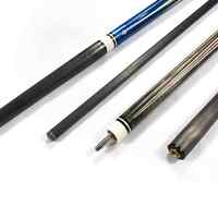 Tongkat Biliar Serat Karbon 2-Piece Center Joint 12.5mm dengan Pegangan Kulit Panjang 147cm untuk Snooker & Pool