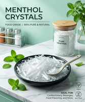 Esurey Vente en gros de cristaux de menthol de qualité alimentaire, cristaux de menthol CAS 89-78-1, poudre de menthe