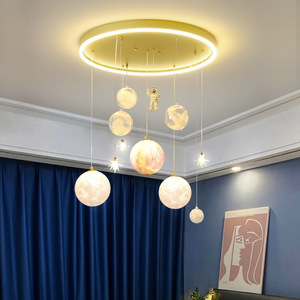 Nuovo sistema solare moderno creativo <span class=keywords><strong>bambina</strong></span> camera <span class=keywords><strong>lampada</strong></span> da soffitto famosa astronauta camera da letto lampadario con sorgente luminosa a LED - Product Image 3