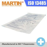 Pochette de stérilisation plate en Tyvek thermoscellable, sac plat médical stérile ETO pour filtre à sang à réduction de leucocytes