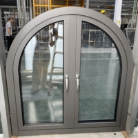 Ventana Abatible Vertical de Diseño Personalizado, Estilo Francés Moderno, de Aleación de Aluminio, para Sala de Estar