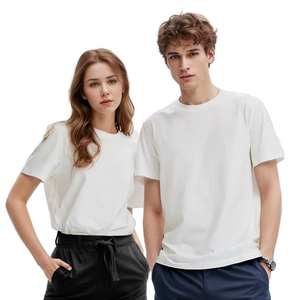 T-shirts décontractés à manches courtes en coton 230g, col rond, blancs, pour hommes, personnalisables - Product Image 3