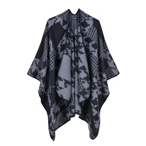 Cardigan <span class=keywords><strong>pied</strong></span>-<span class=keywords><strong>de</strong></span>-<span class=keywords><strong>poule</strong></span>, en cachemire, pour femme, châle, Vintage, Unique, vêtement chaud pour l'hiver, Cardigan, Cape, <span class=keywords><strong>Poncho</strong></span> - Product Image 4