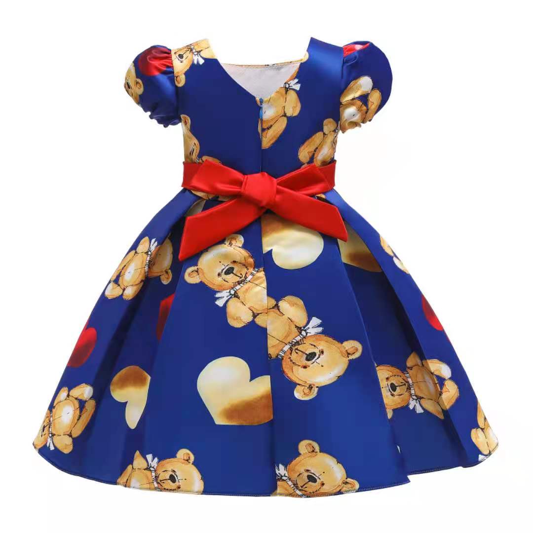 可爱的儿童婴儿小孩连衣裙蹒跚学步连衣裙女孩衣服儿童卡通夏季短裙