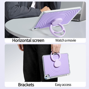 Étui pour iPad avec support rotatif à 360°, coque transparente pour tablette avec emplacement pour stylet, texture antidérapante, anti-chute pour iPad 10e et 11e génération - Product Image 3
