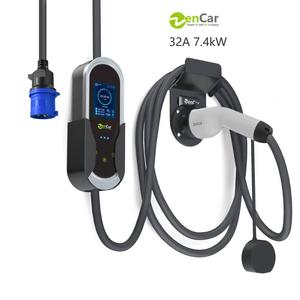 Zencar 32A 7.2KW Type2 Portable EV Tipo B Evse Cargador con enchufe azul CEE para uso doméstico - Product Image 1