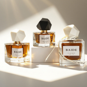 New Design custom high end square Perfume Glass <b>Bottle</b> 30ml 50ml 100ml empty clear Perfume <b>Bottle</b> with <b>box</b> packaging - Product Image 2