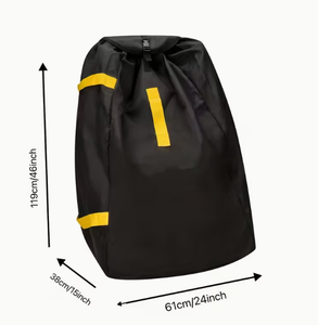 Bolsa de Viaje para Asiento de Coche de Poliéster, Funda para Asiento de Avión con Cierre de Cordón para Portabebés y Sillas Elevadoras, Negra - Product Image 3
