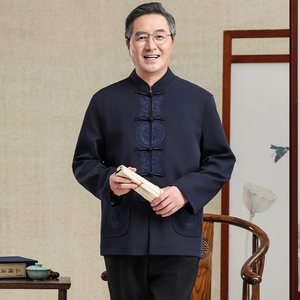 Vêtements traditionnels chinois pour hommes, costume Tang, Hanfu, veste classique pour papa, grand-père, veste de tous les jours, festival, style rétro confortable - Product Image 5
