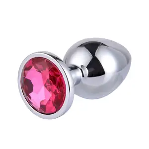 New York Hotselling sex toy metal anal plug stainless butt plug with jewel