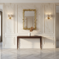 Miroir mural en métal pour la maison, décoration intérieure, 73.03*4.45*83.82CM, miroir décoratif doré brillant sur le mur