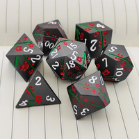 MINI PLANET Jeu de dés polyédriques DND sculptés et gravés Dragon Volant, 7 pièces en alliage de zinc, durable et écologique, pour jeux de société TRPG, cadeau