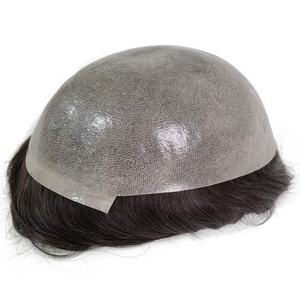 0.08-0.10 Voorraad 100% Menselijk Haar Heren Indian Haarsysteem Haarstuk Vervanger Mannen Dun Pu Huid Toupetje - Product Image 4