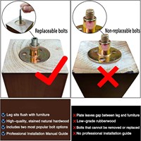 Pieds de meubles en bois sur mesure - Pack de pieds de canapé marron, pieds de chaise de style mid-century, pièces de rechange pour canapé, pour commode, buffet