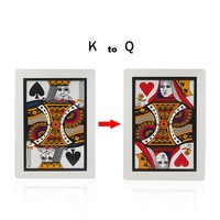 Carte Magique Classique Reine vers Roi pour Magicien, Accessoire de Magie de Rue avec Effet de Changement de Cœur, Matériel en Papier Facile à Utiliser (Petite Taille)