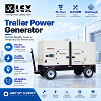 Générateur mobile remorquable sur deux roues, diesel, super silencieux, double mode (prise de courant et ATS automatique), 80 kVA, 100 kVA, 150 kVA, 200 kVA, pour usage principal et de secours