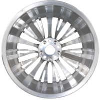 Rueda de Aleación para Automóvil de Pasajeros REW de 20 Pulgadas, 8.5J 10J, PCD 5x112-120, 5 Orificios, Llanta Deportiva, Plateado Pulido Brillante