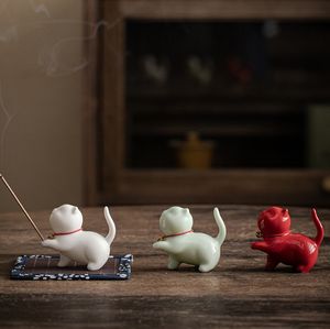 6.<span class=keywords><strong>2</strong></span>*3.<span class=keywords><strong>2</strong></span> * 5.6厘米陶瓷香薰燃烧器摆件猫茶宠物笔架家用室内香槽棒香架 - Product Image 1