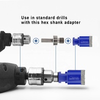 Kit de 10 forets diamantés OEM brasés sous vide 5/8''-11 pour chanfreinage et fraisage, avec adaptateur à queue hexagonale