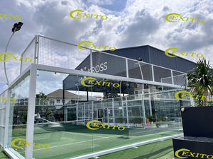 EXITO-Cancha de Pádel panorámica para exteriores de alta calidad, cancha de Pádel con instalación de césped de calidad Mondo disponible - Product Image 3