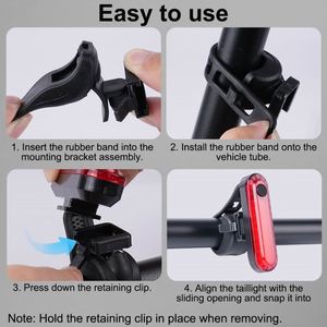 Custom Logo USB Rechargeable Bike Tail <b>Light</b> 4 Modes COB LED High Brightness Promotional Gift Universal Elastic Strap Rear Lamp - Product Image 6