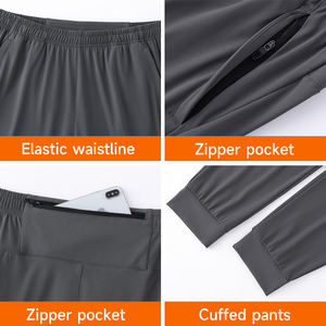 남성용 빠른 건조 스판덱스 나일론 조거 팬츠 맞춤 로고 아웃도어 스포츠 팬츠 탄력 있는 캐주얼 스웨트팬츠 제조업체 OEM ODM - Product Image 3