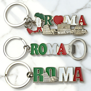 Llavero Metálico de Recuerdo con Diseño Personalizado de Dibujos Animados Italianos, Fabricado en China para Todos los Países - Product Image 2